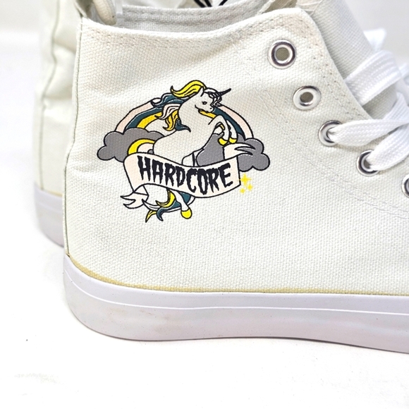 Hot Topic Unicorn Canvas High-Top Sneakers | Hardcore Graphic | Size 7 NWT - Picture 5 of 10